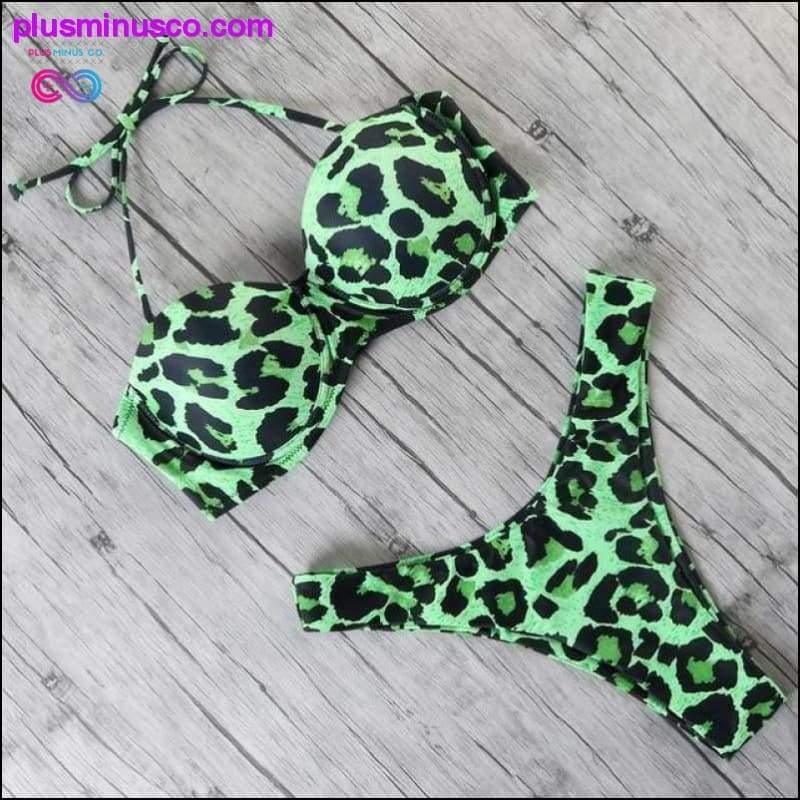 Animal Print Leopard Bikini Push Up Swimsuit Sexy Women