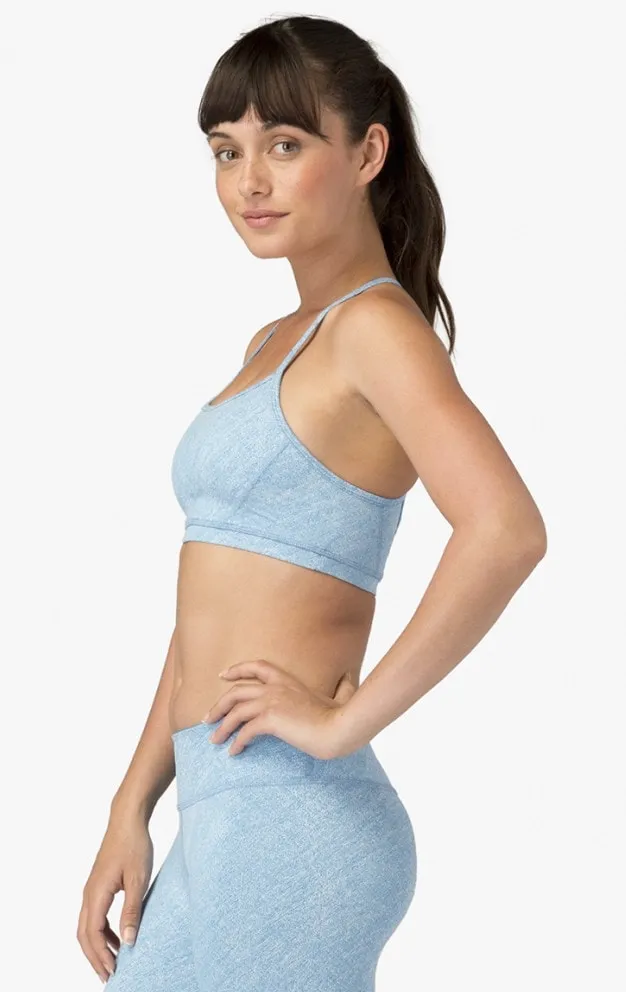 Beyond Yoga Textured KeyHole Bra Blue