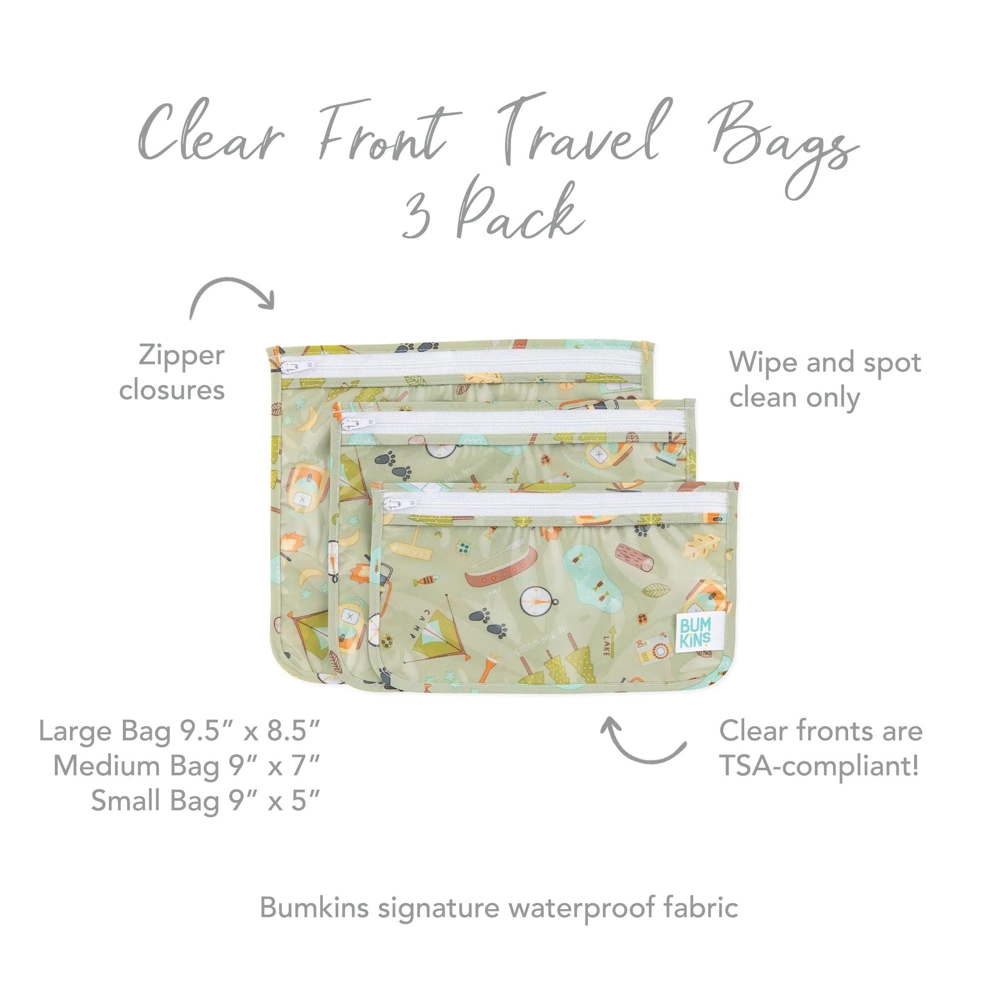 Clear Travel Bag 3-Pack: Camp Gear