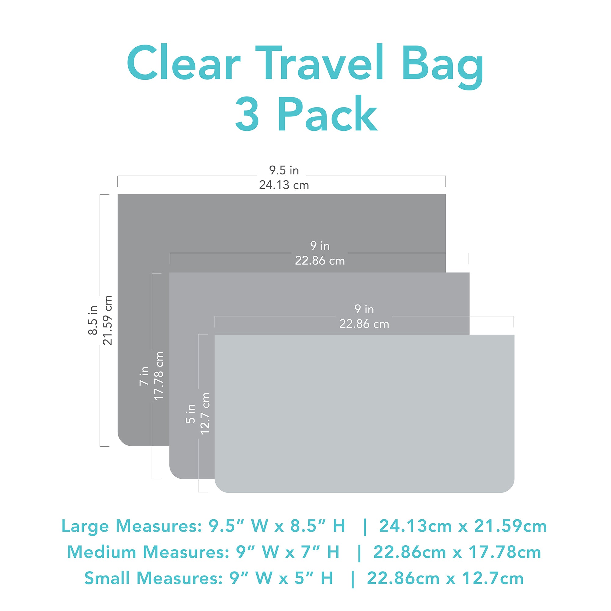 Clear Travel Bag 3-Pack: Camp Gear