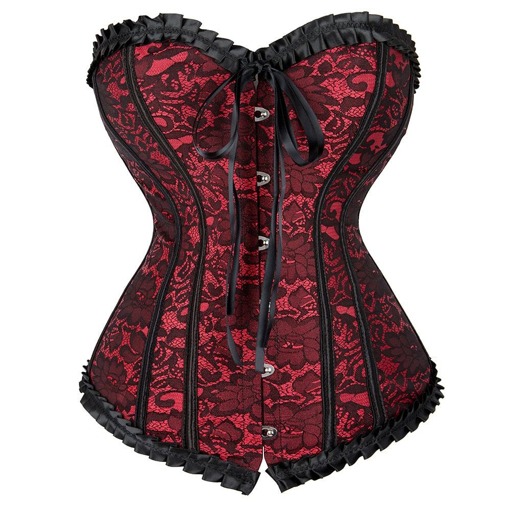 Corset Overbust Lace Floral Waist Slim Body Shaper