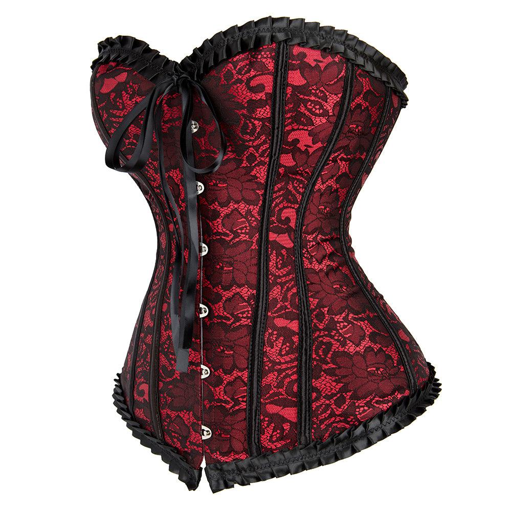 Corset Overbust Lace Floral Waist Slim Body Shaper