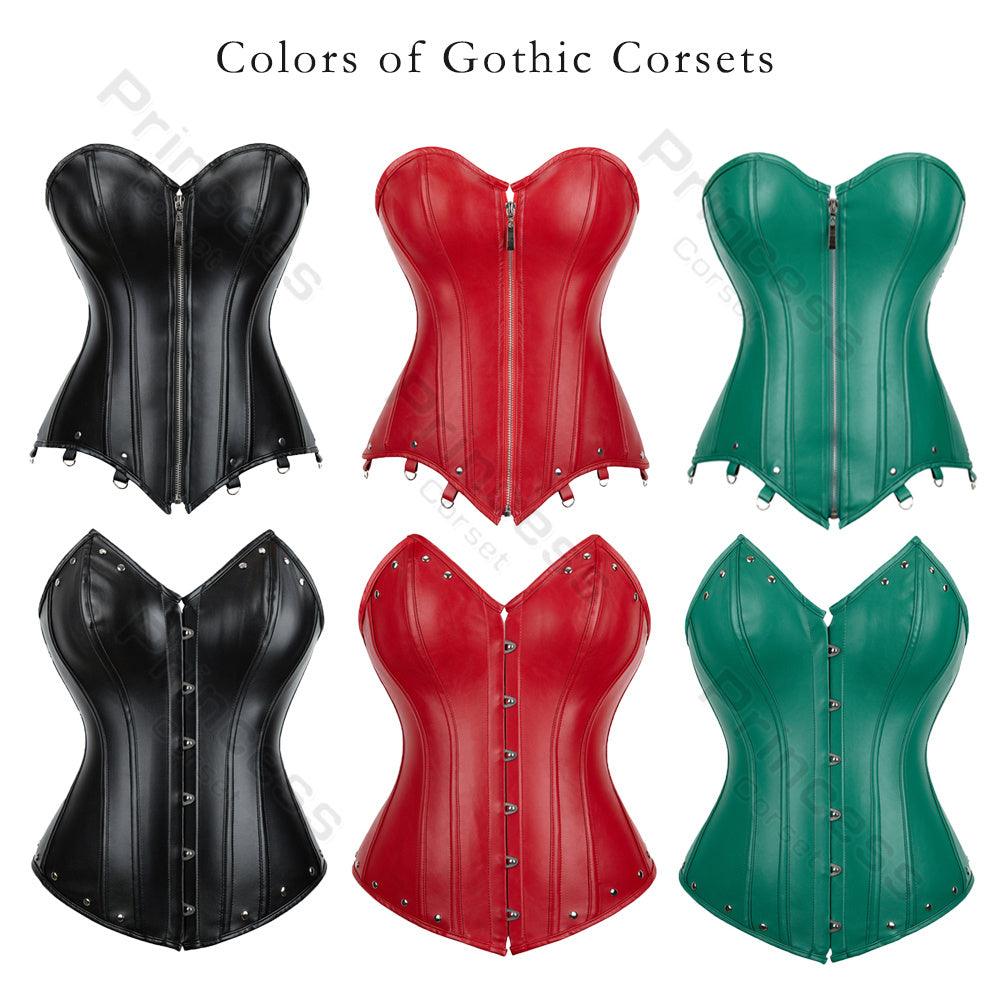 Faux Leather Corset Gothic Bustier Overbust