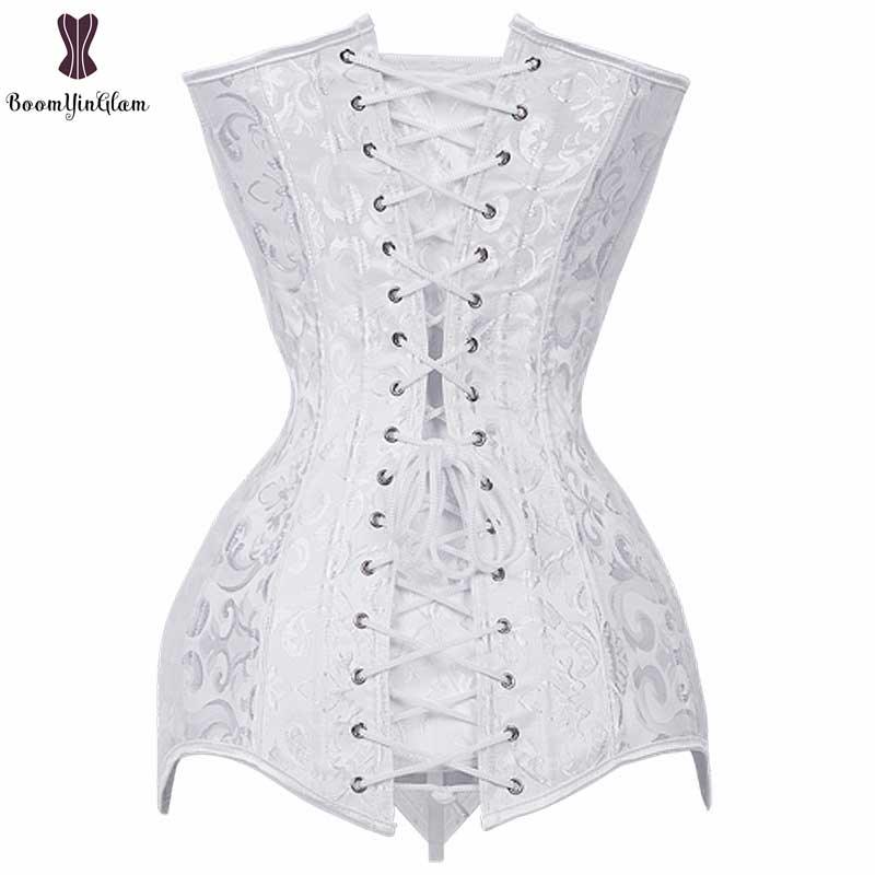 Floral Long Torso Overbust Corset for Waist Shaping