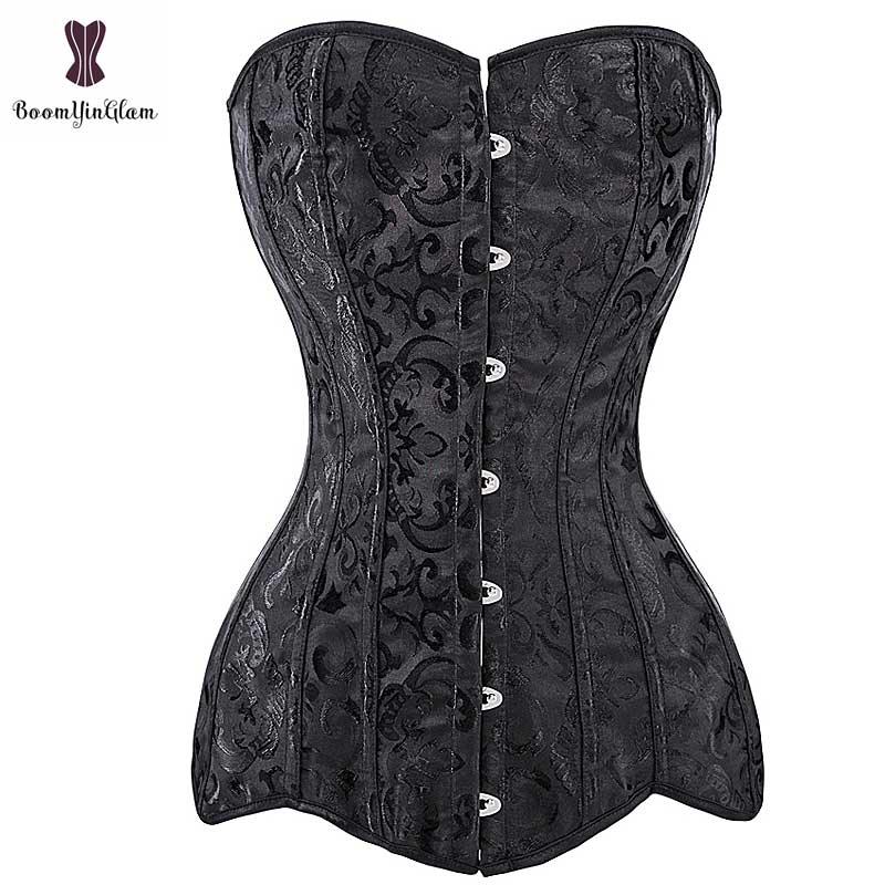 Floral Long Torso Overbust Corset for Waist Shaping