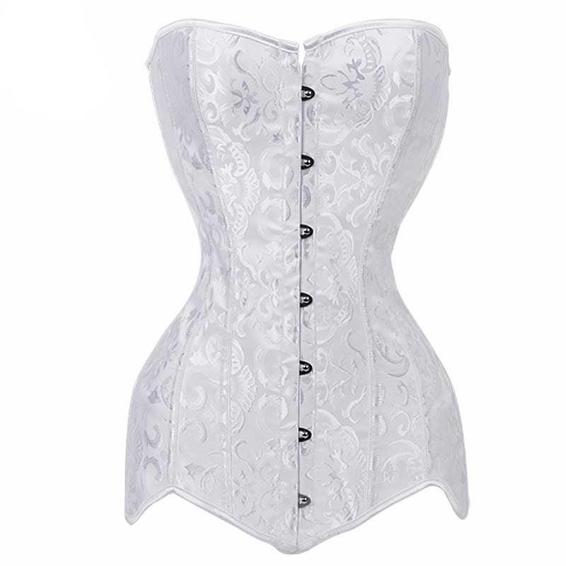 Floral Long Torso Overbust Corset for Waist Shaping