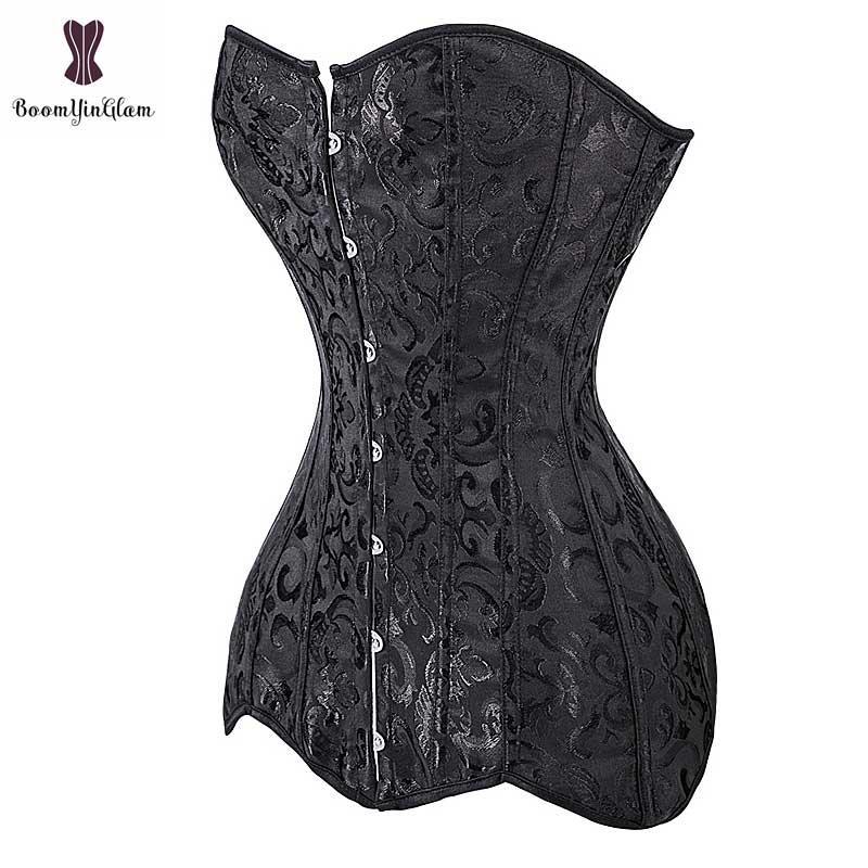 Floral Long Torso Overbust Corset for Waist Shaping