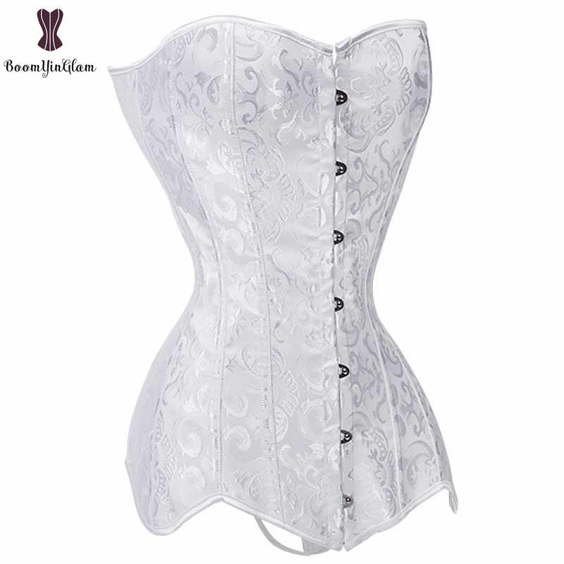 Floral Long Torso Overbust Corset for Waist Shaping