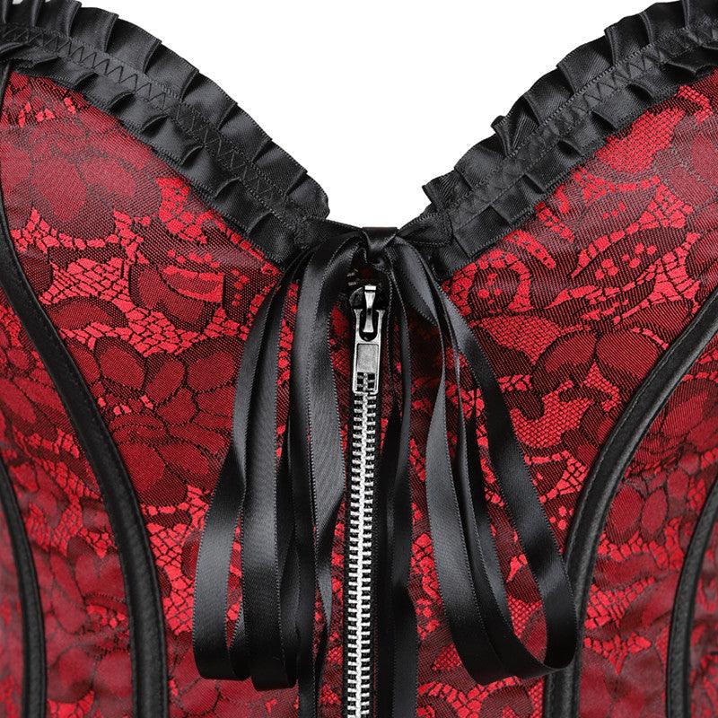 Gothic Corset Sexy Lacing Up With Zipper