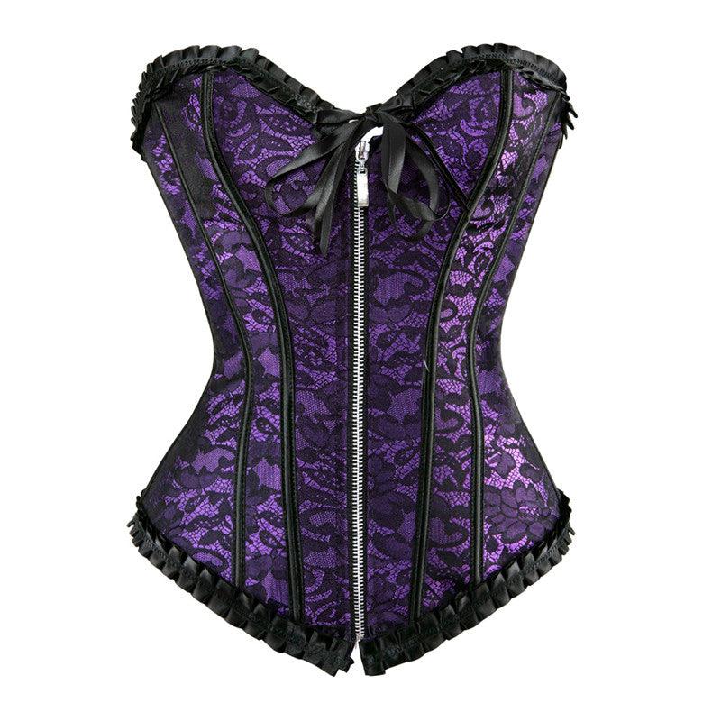 Gothic Corset Sexy Lacing Up With Zipper