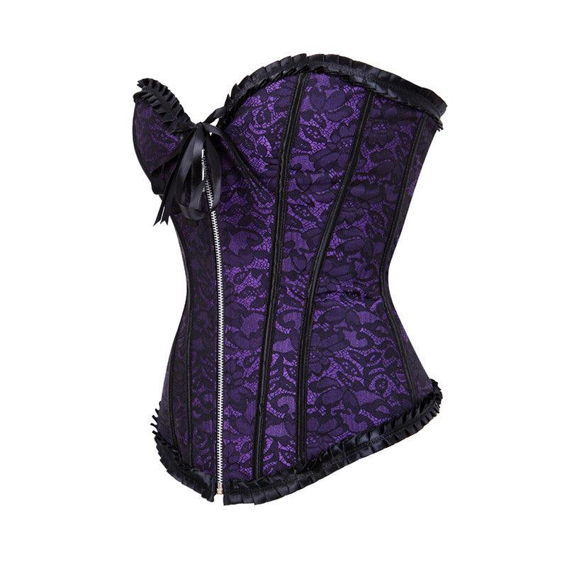 Gothic Corset Sexy Lacing Up With Zipper