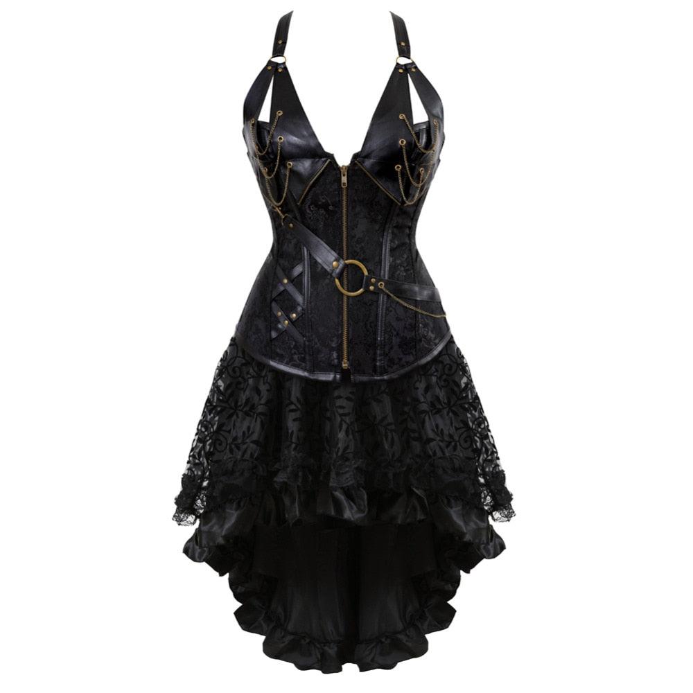 Gothic Steampunk Corsets With Skirt