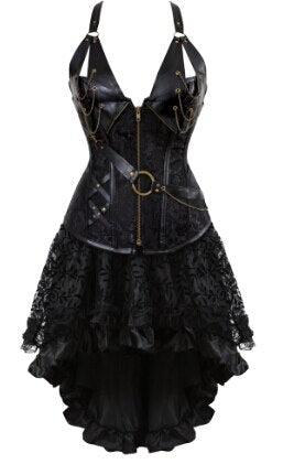 Gothic Steampunk Corsets With Skirt