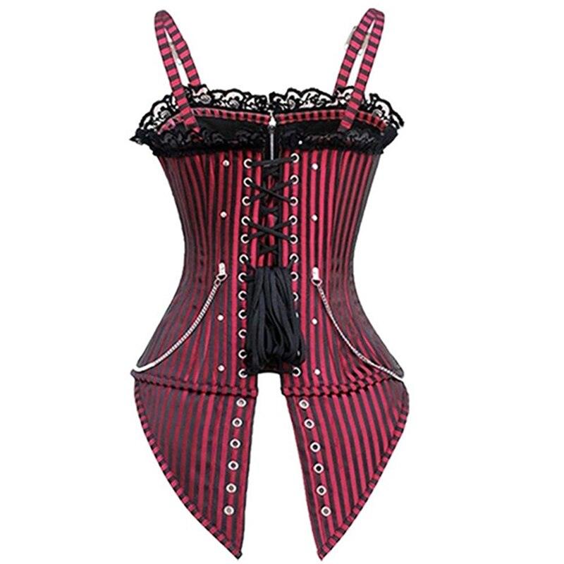 Lace Low-cut Zip Sling vest Gothic Style Slimming Corselet