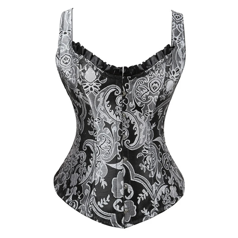 Lady Steel Bone Corset Gothic Steampunk with Front Buckles