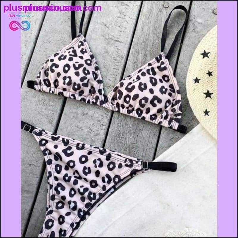 Leopard swimsuit female Sexy string lace up bikini 2020 High