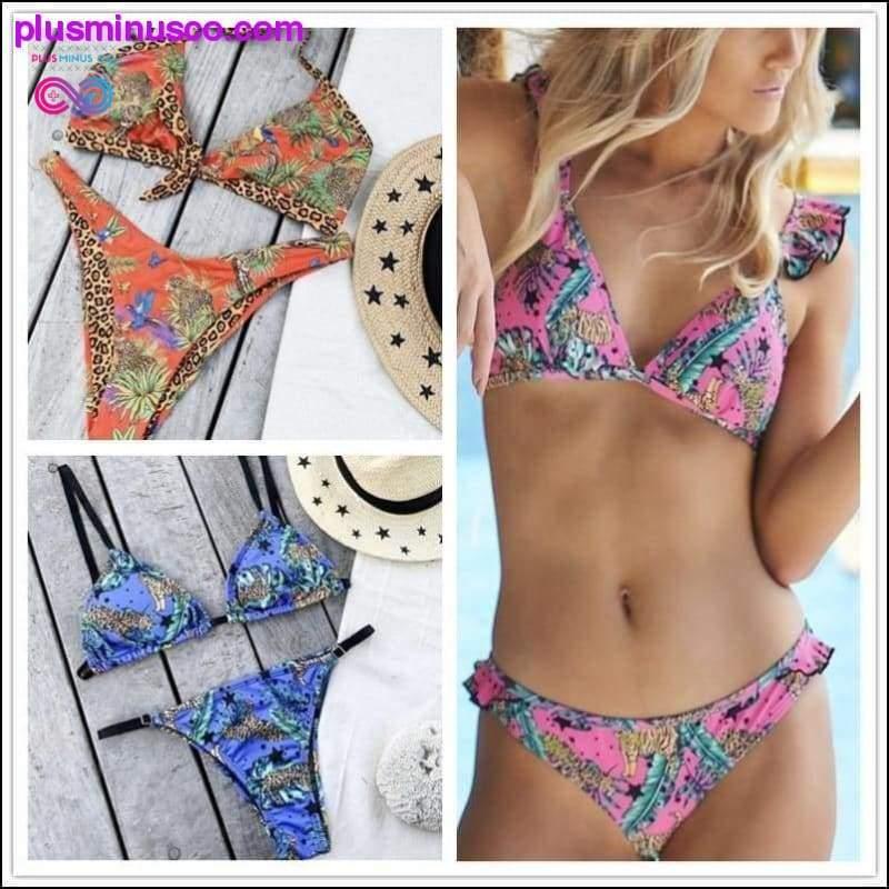 Leopard swimsuit female Sexy string lace up bikini 2020 High