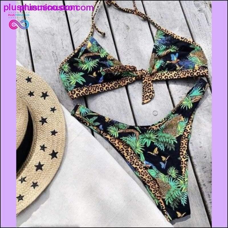 Leopard swimsuit female Sexy string lace up bikini 2020 High