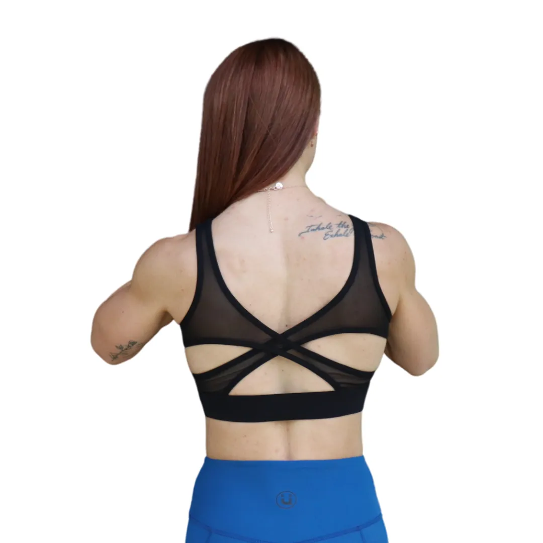 Mesh Back Crossover Sports Bra