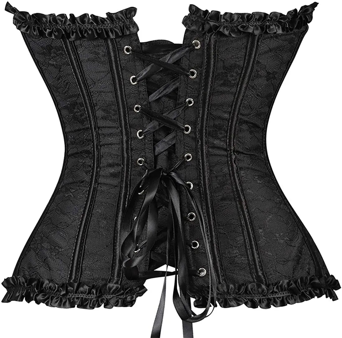 overbust burlesque corset and skirt set