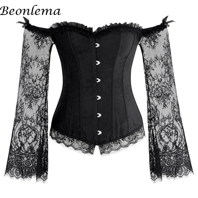 Overbust Corset Lace Corset Victorian Steampunk Bustier Tops