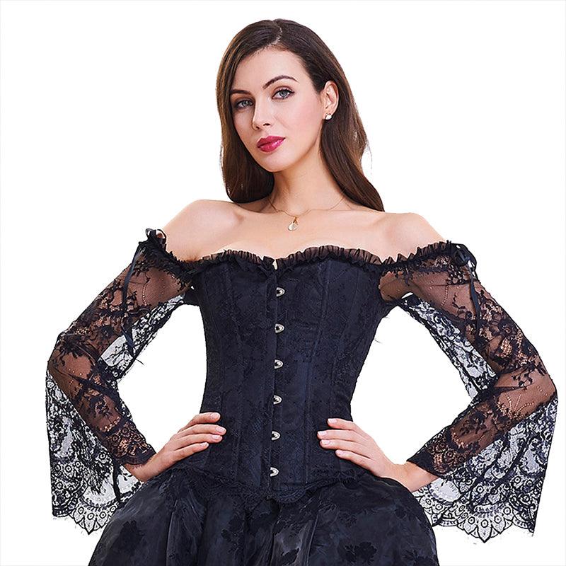 Overbust Corset Lace Corset Victorian Steampunk Bustier Tops