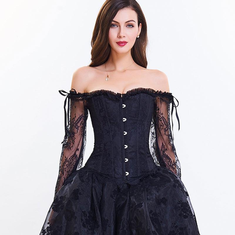 Overbust Corset Lace Corset Victorian Steampunk Bustier Tops