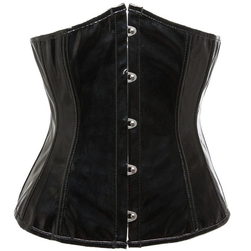 PU Leather Steampunk Waist Trainer Corset