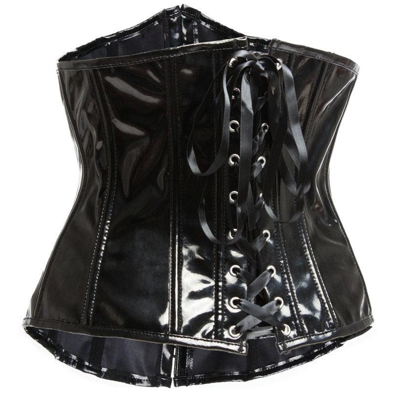 PU Leather Steampunk Waist Trainer Corset