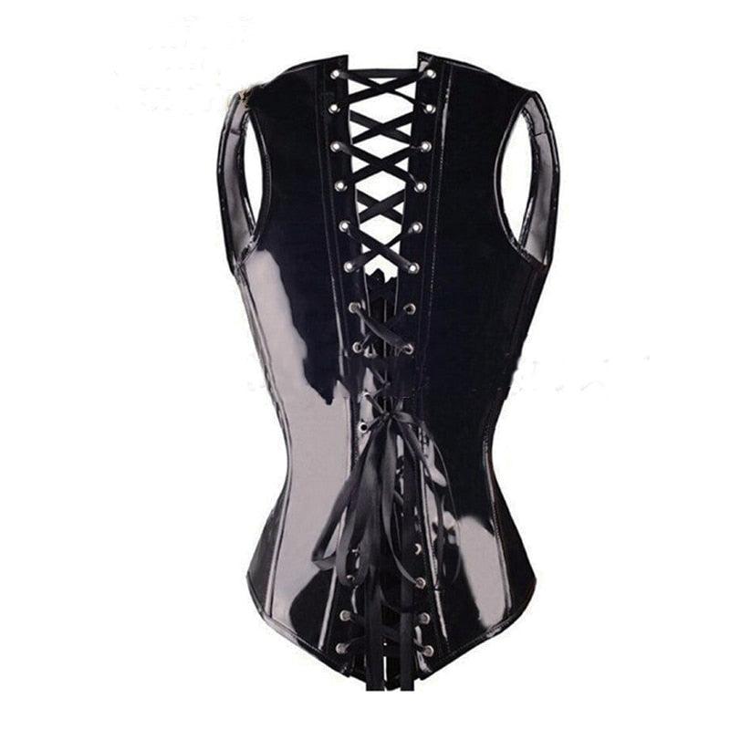 PVC Leather Steampunk Corset Cincher Bustier