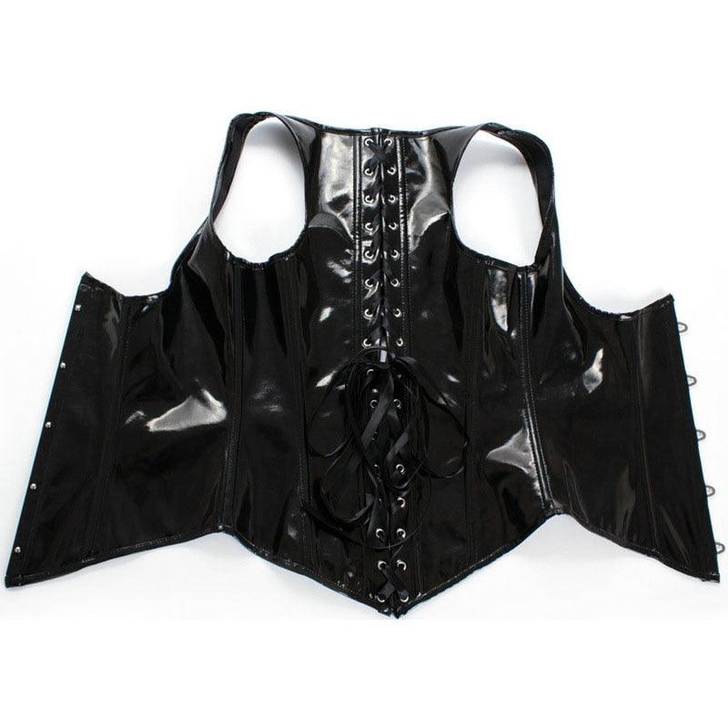 PVC Leather Steampunk Corset Cincher Bustier