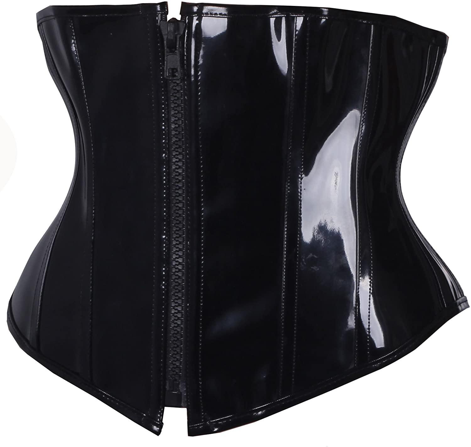 PVC Leather Steampunk Gothic Wasit Underbust Corset