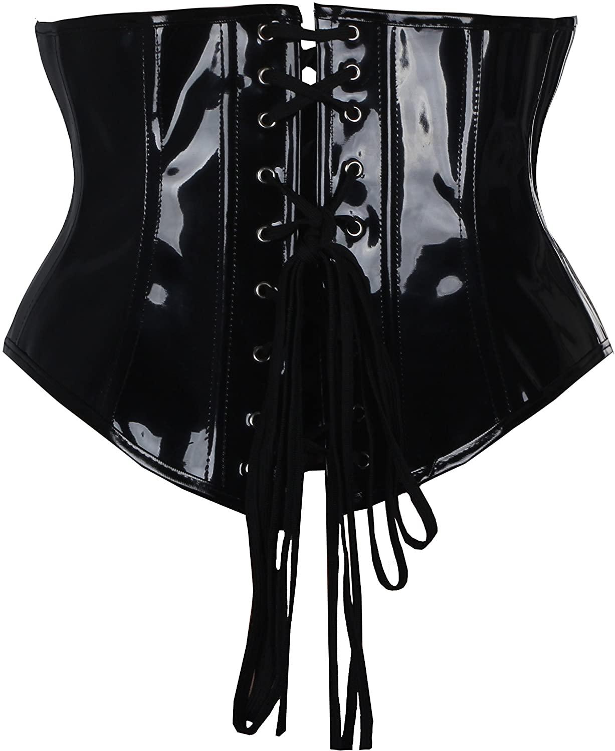 PVC Leather Steampunk Gothic Wasit Underbust Corset