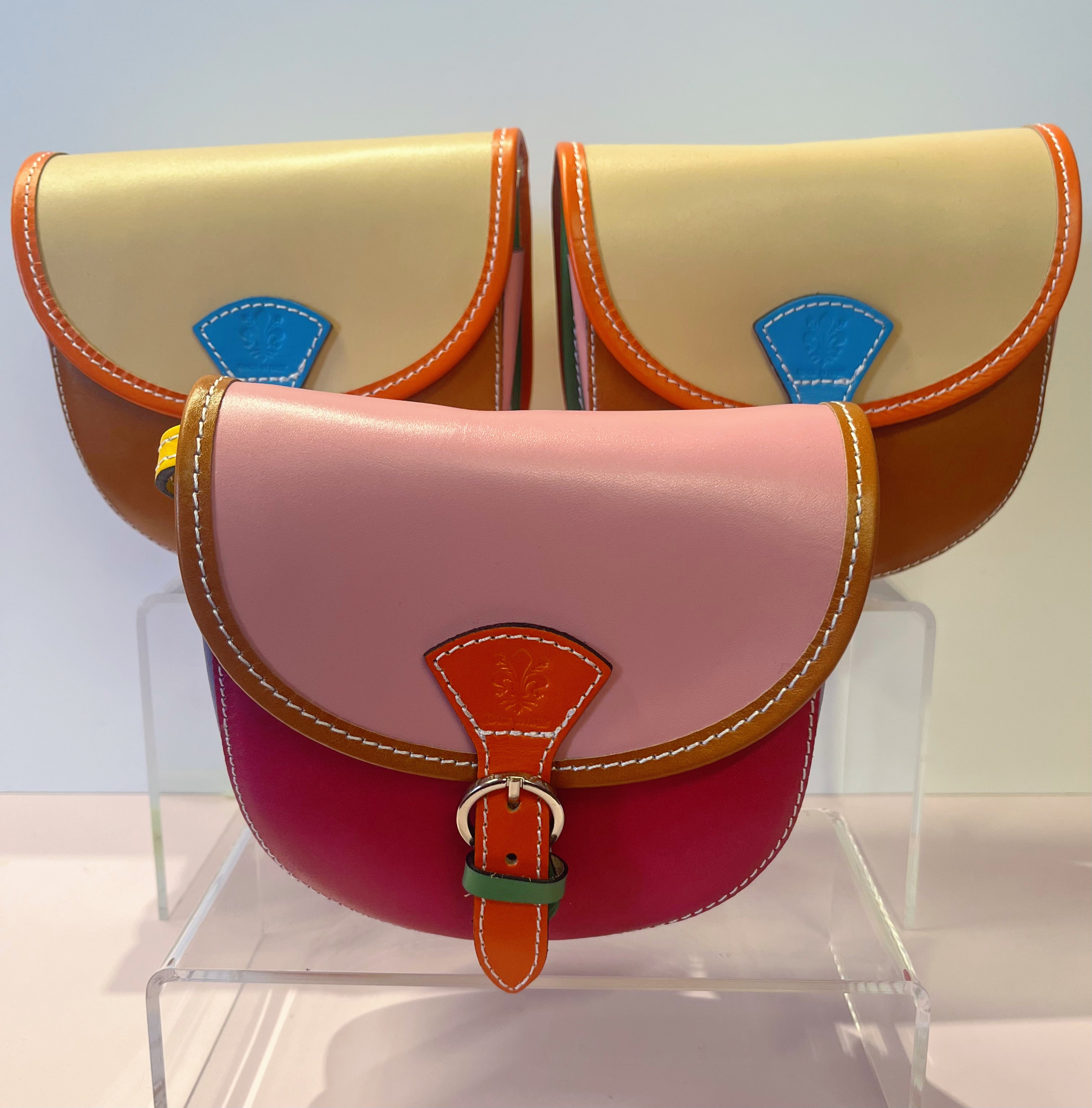 Real Leather Multi-coloured Bag