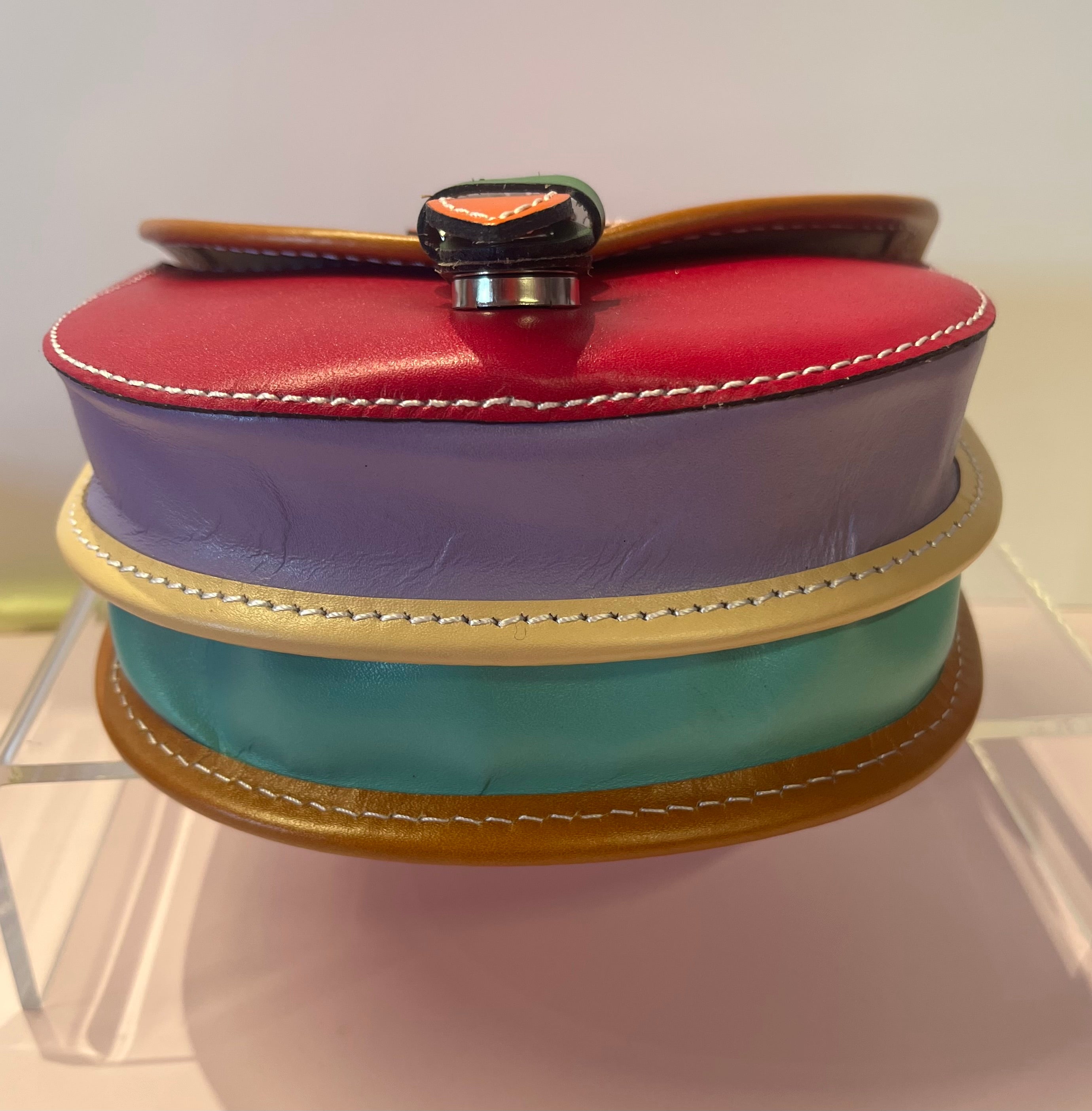 Real Leather Multi-coloured Bag