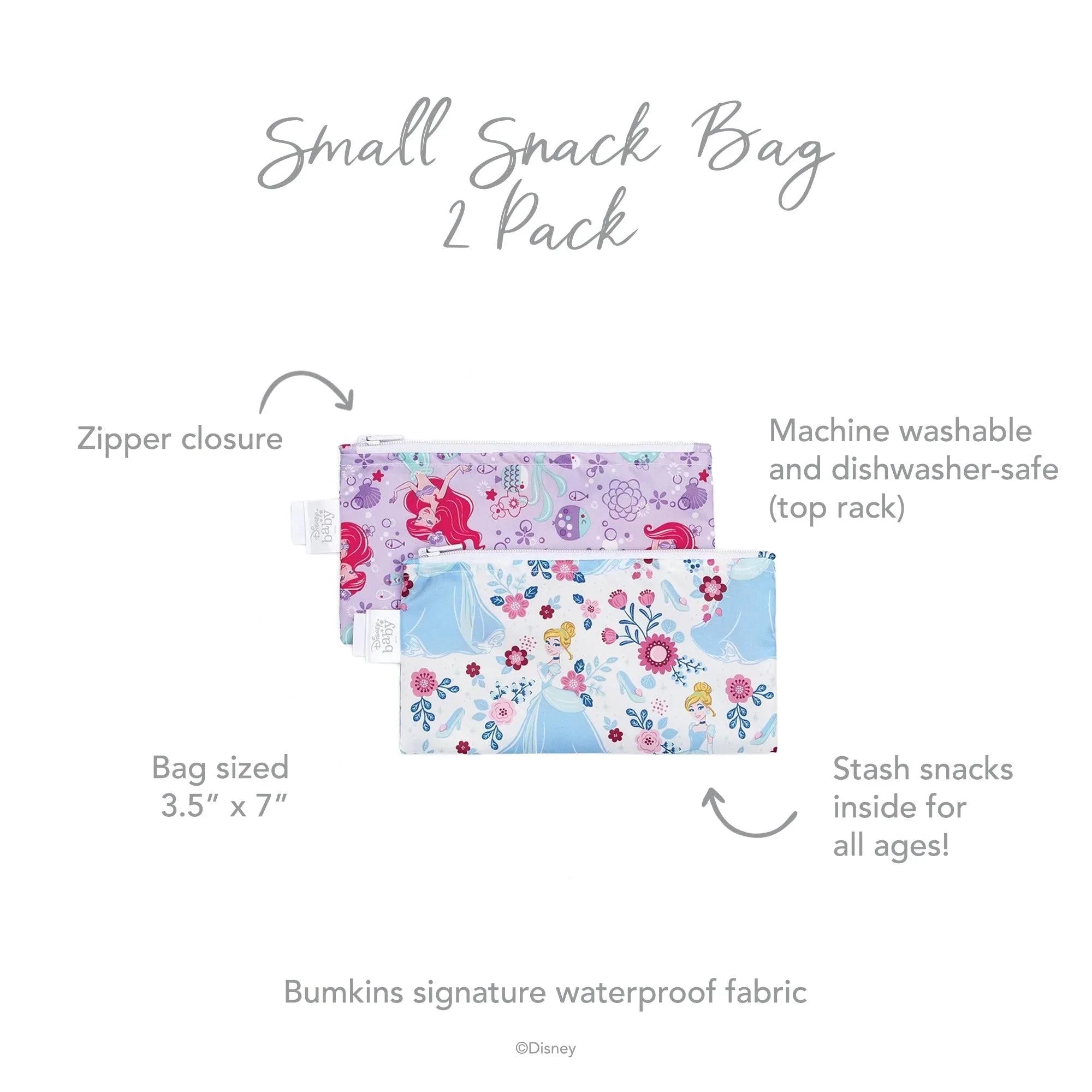 Reusable Snack Bag, Small 2-Pack: Princess