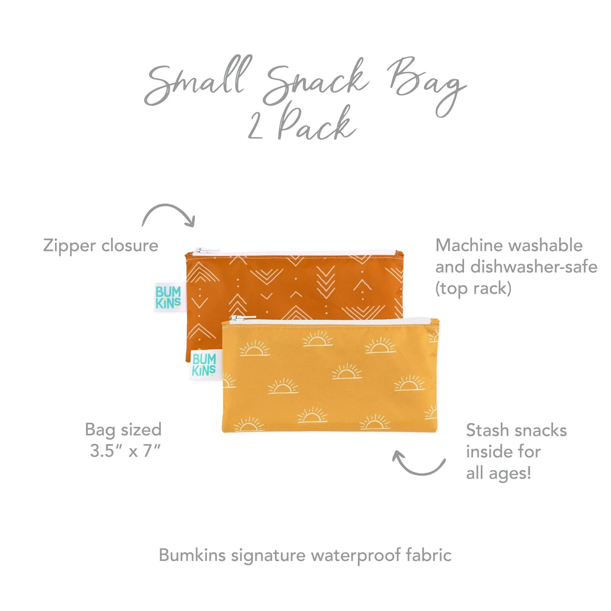 Reusable Snack Bag, Small 2-Pack: Sunshine and Grounded