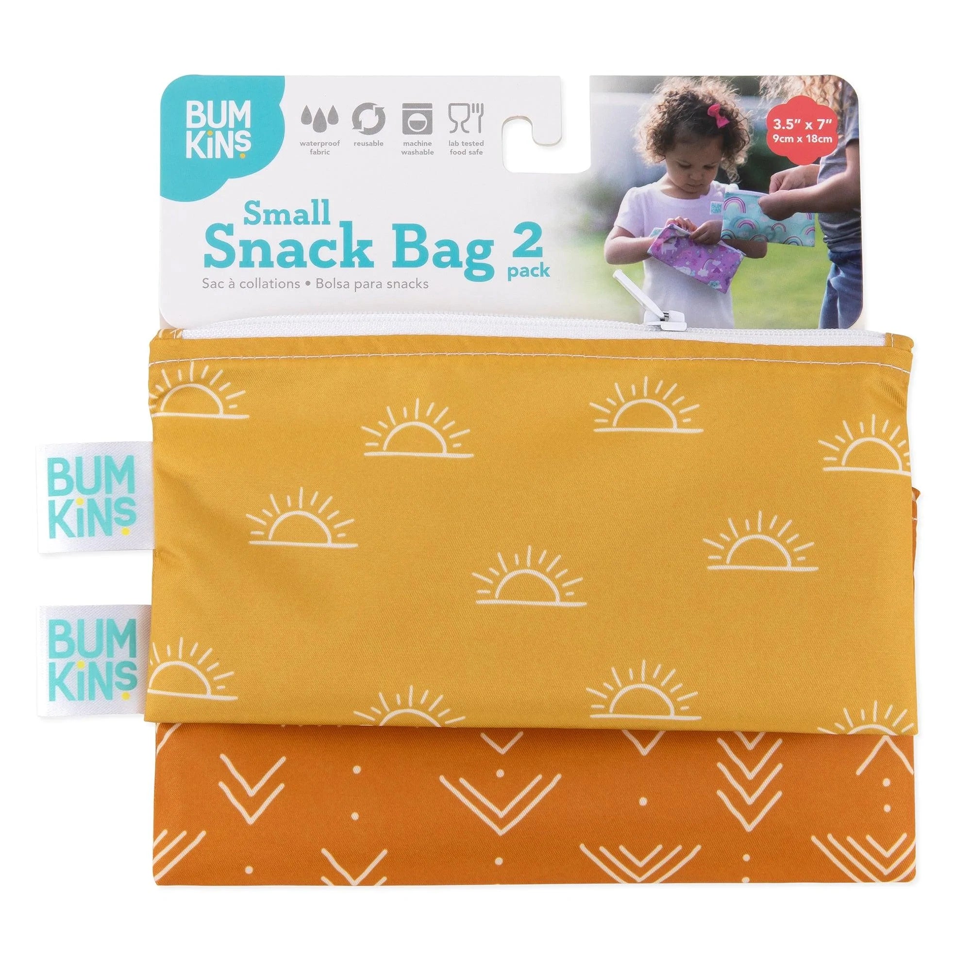 Reusable Snack Bag, Small 2-Pack: Sunshine and Grounded