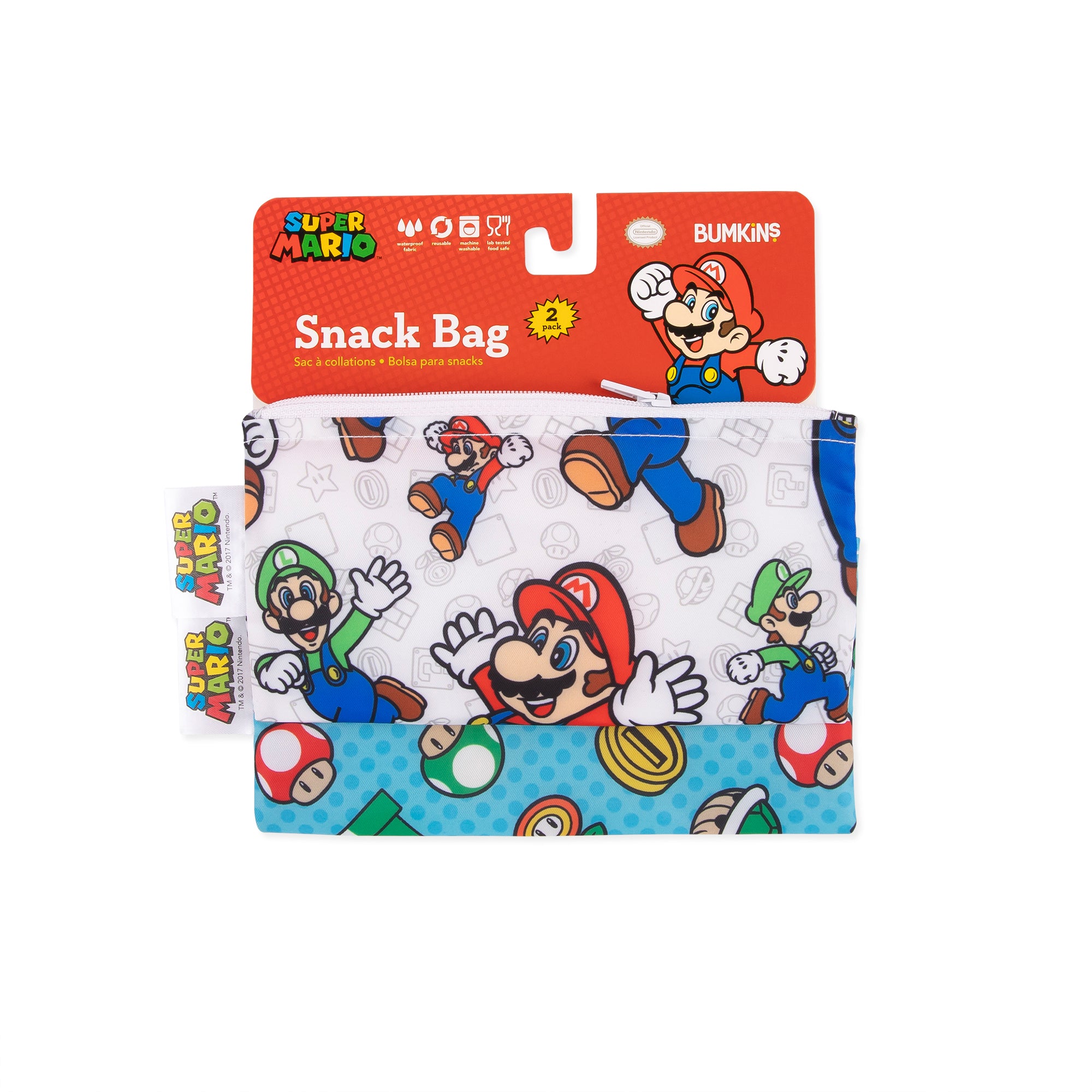 Reusable Snack Bag, Small 2-Pack: Super Mario