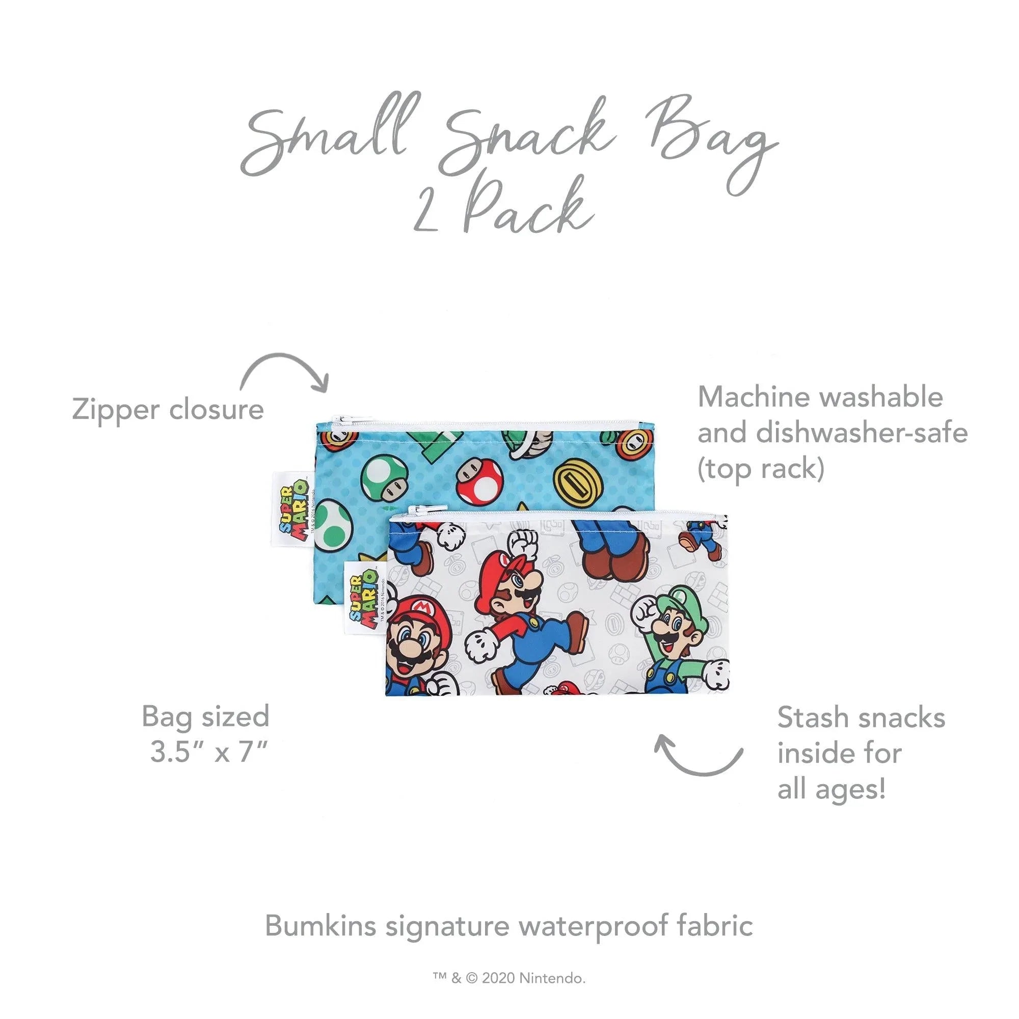 Reusable Snack Bag, Small 2-Pack: Super Mario