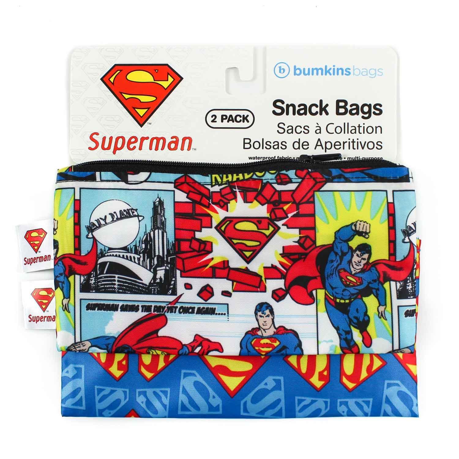 Reusable Snack Bag, Small 2-Pack: Superman