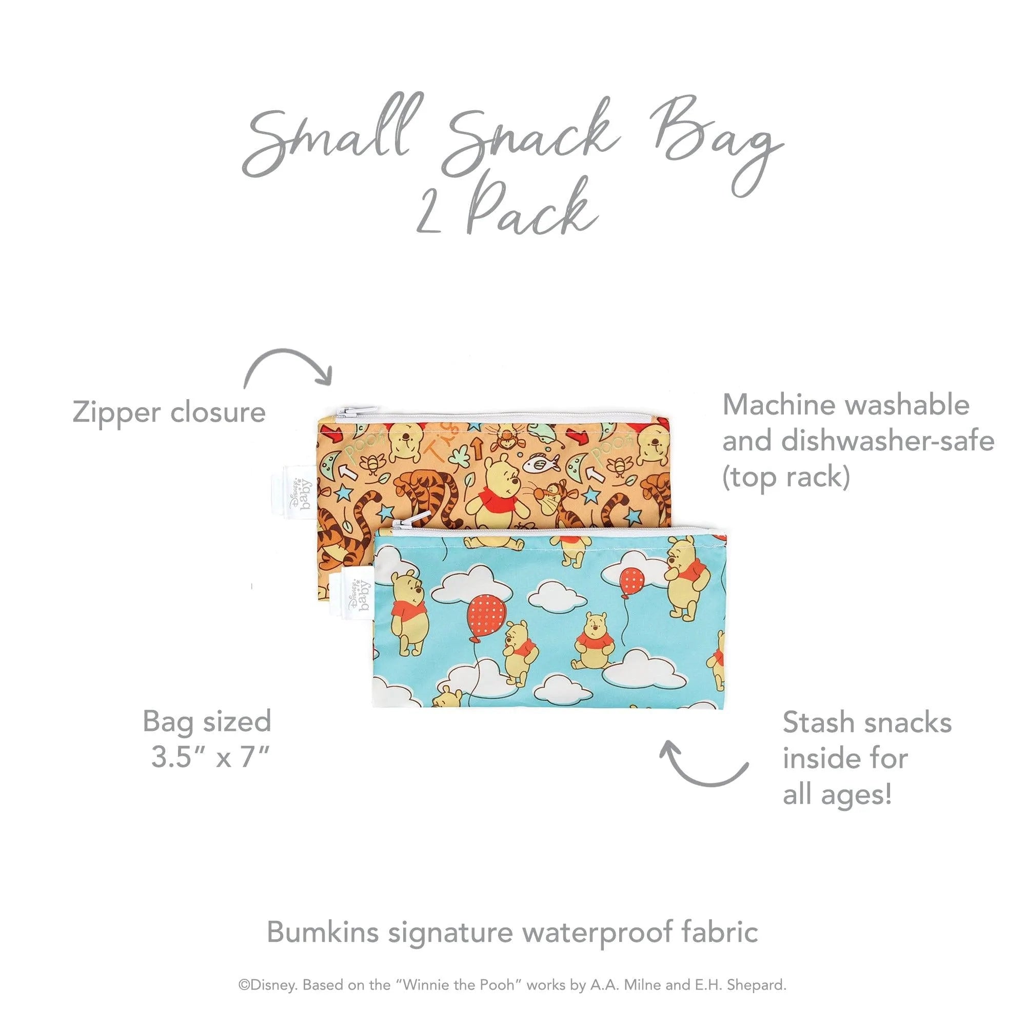 Reusable Snack Bag, Small 2-Pack: Winnie the Pooh