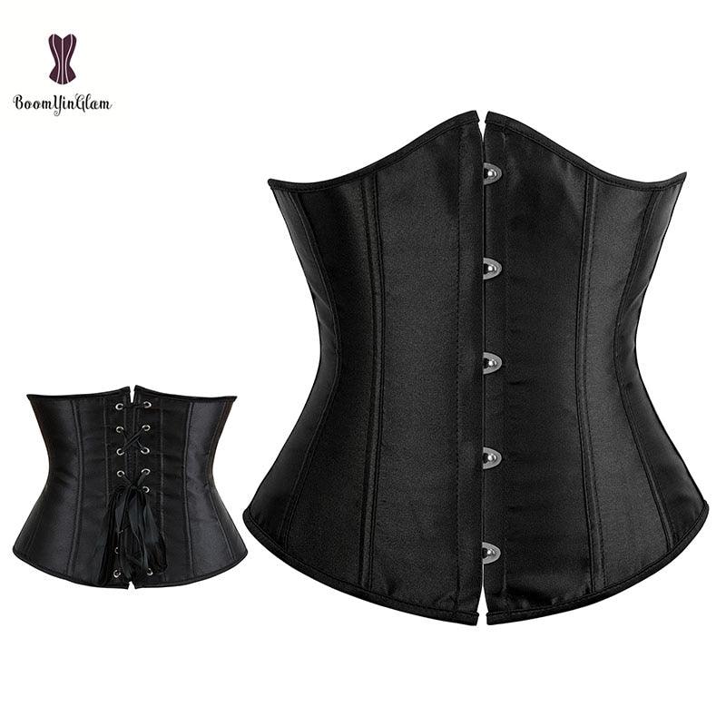 Satin Front Buckle Closure Underbust Chest