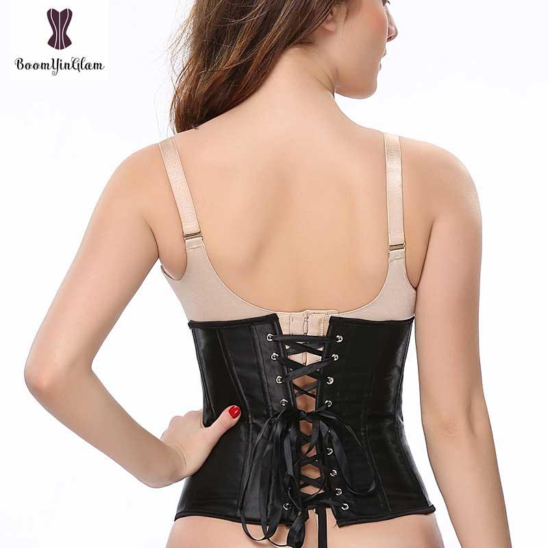 Satin Front Buckle Closure Underbust Chest