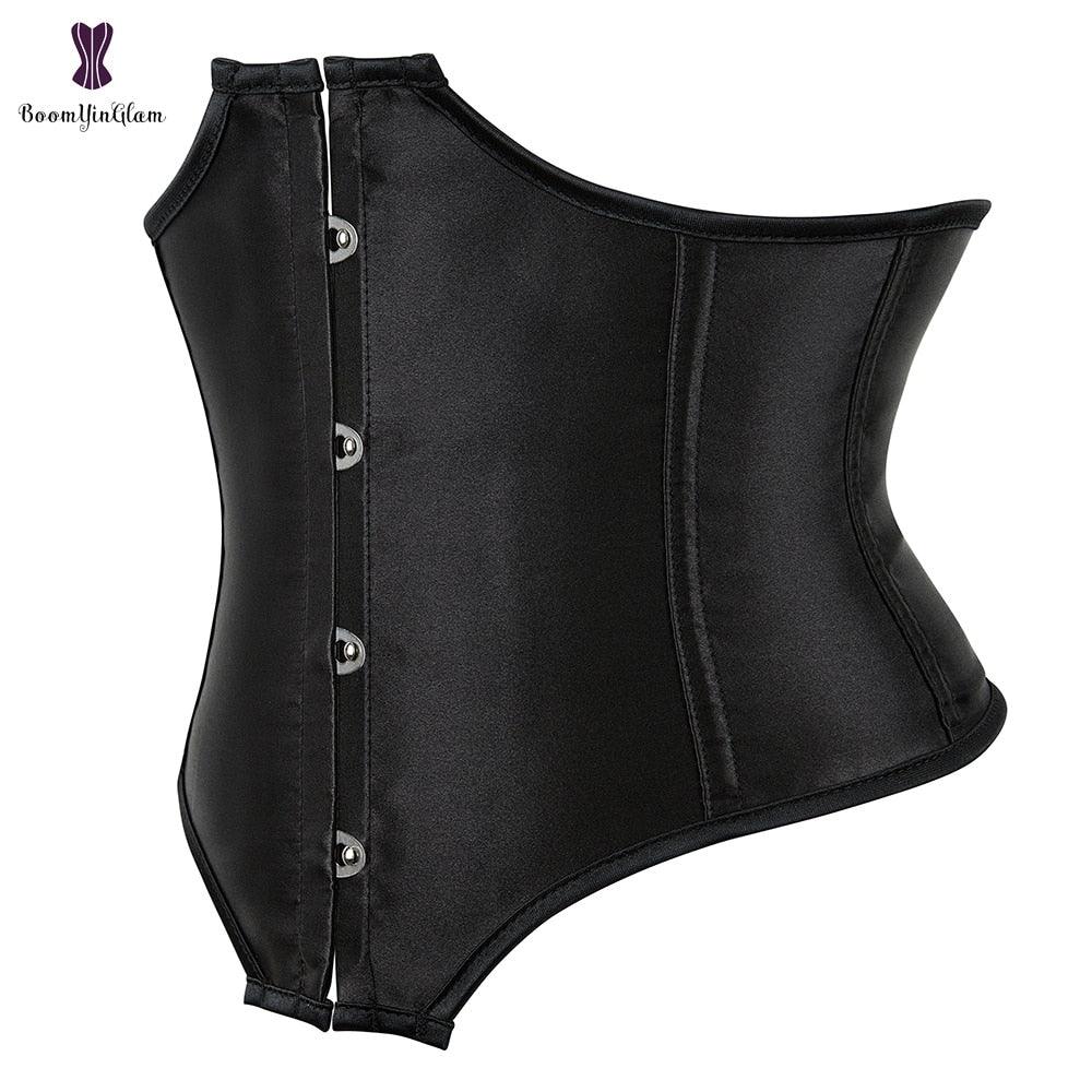 Satin Underbust Slimming Corset Strapless Steampunk Waist