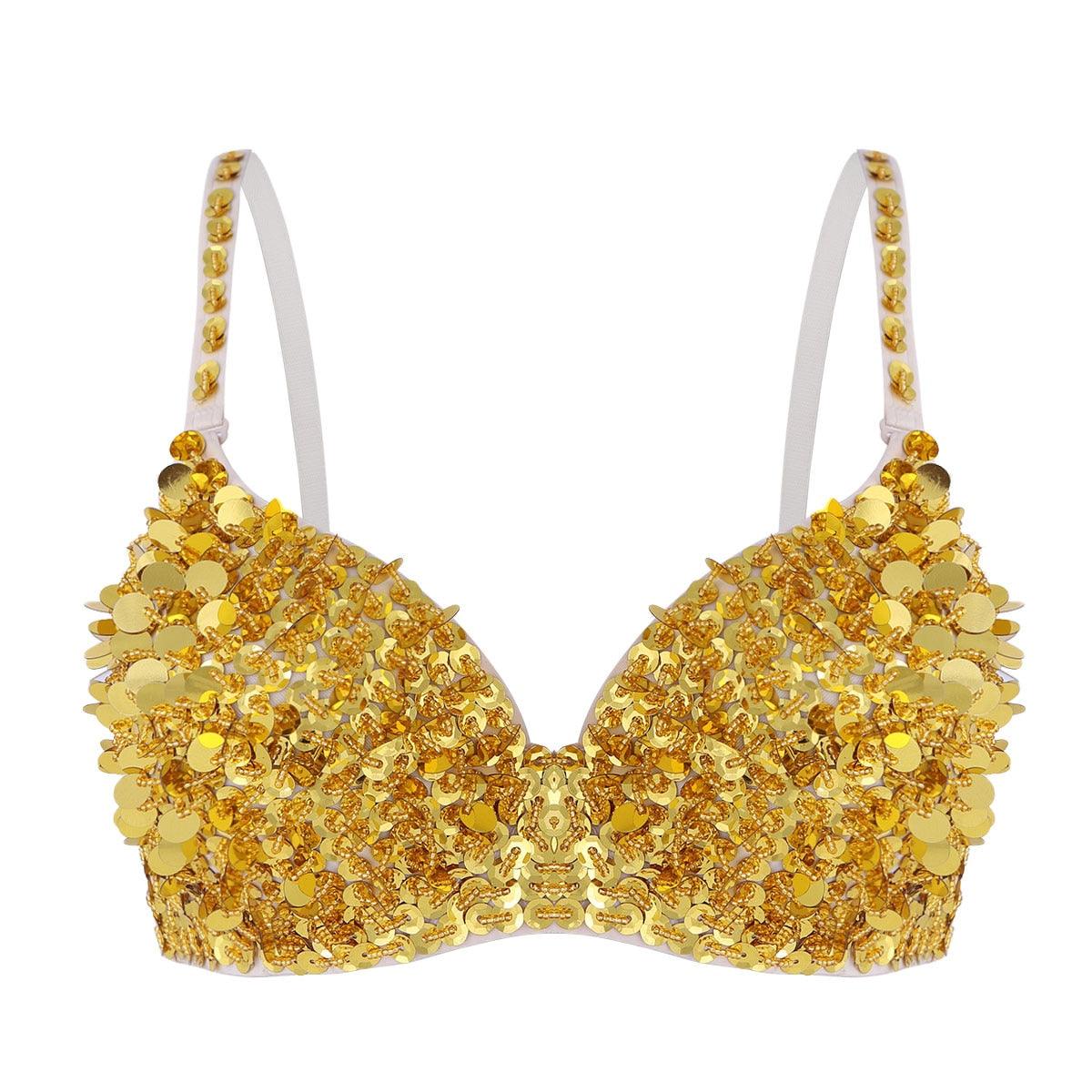 Sexy Bra Lingerie Sparkle Sequins Beading Padded Bra