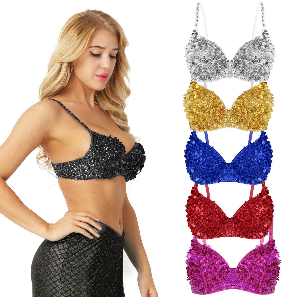 Sexy Bra Lingerie Sparkle Sequins Beading Padded Bra