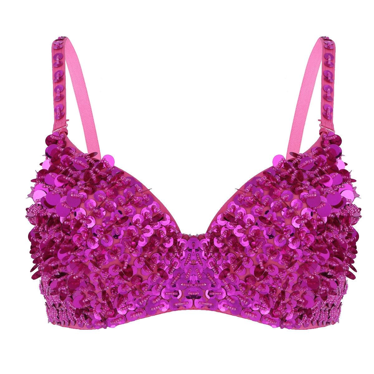 Sexy Bra Lingerie Sparkle Sequins Beading Padded Bra