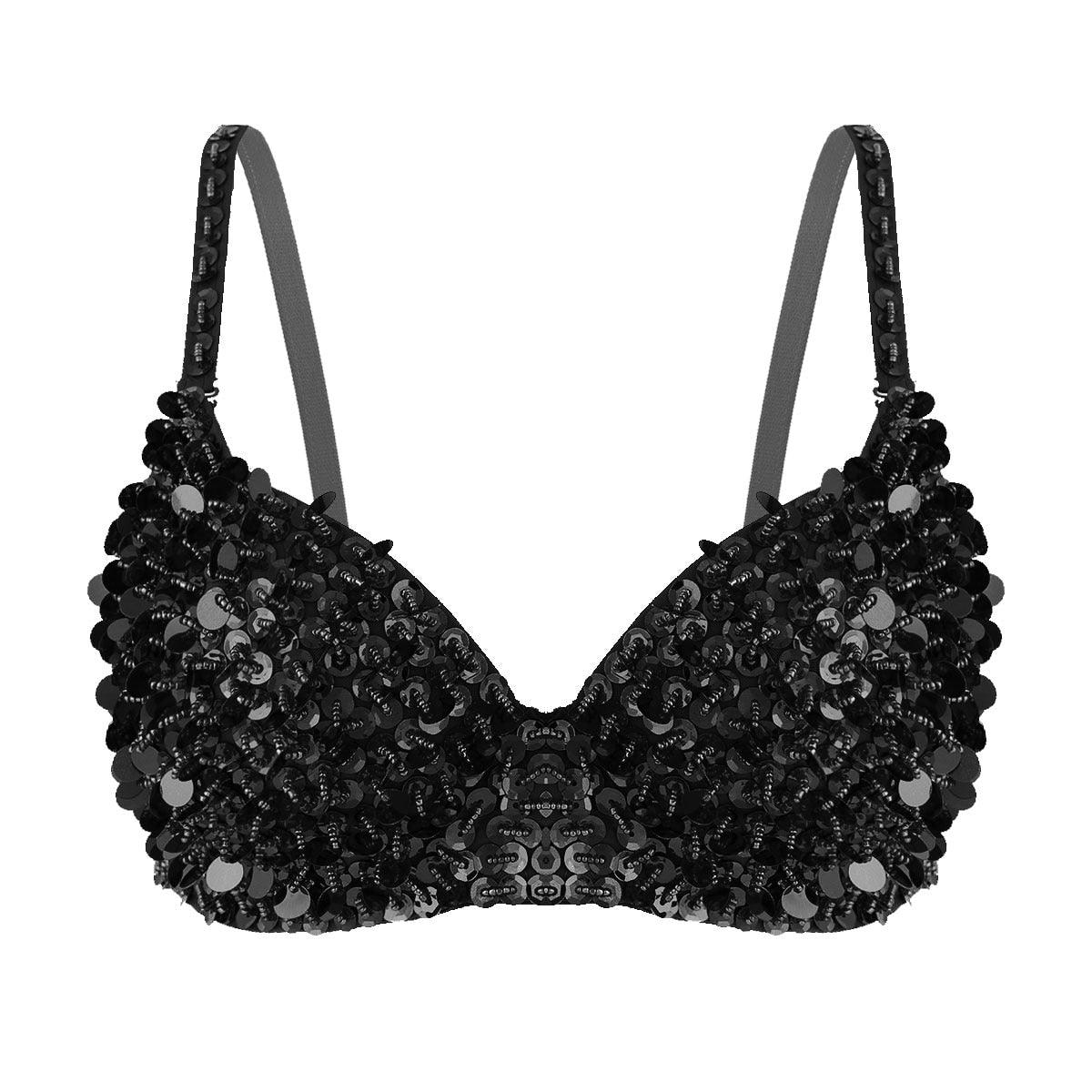 Sexy Bra Lingerie Sparkle Sequins Beading Padded Bra