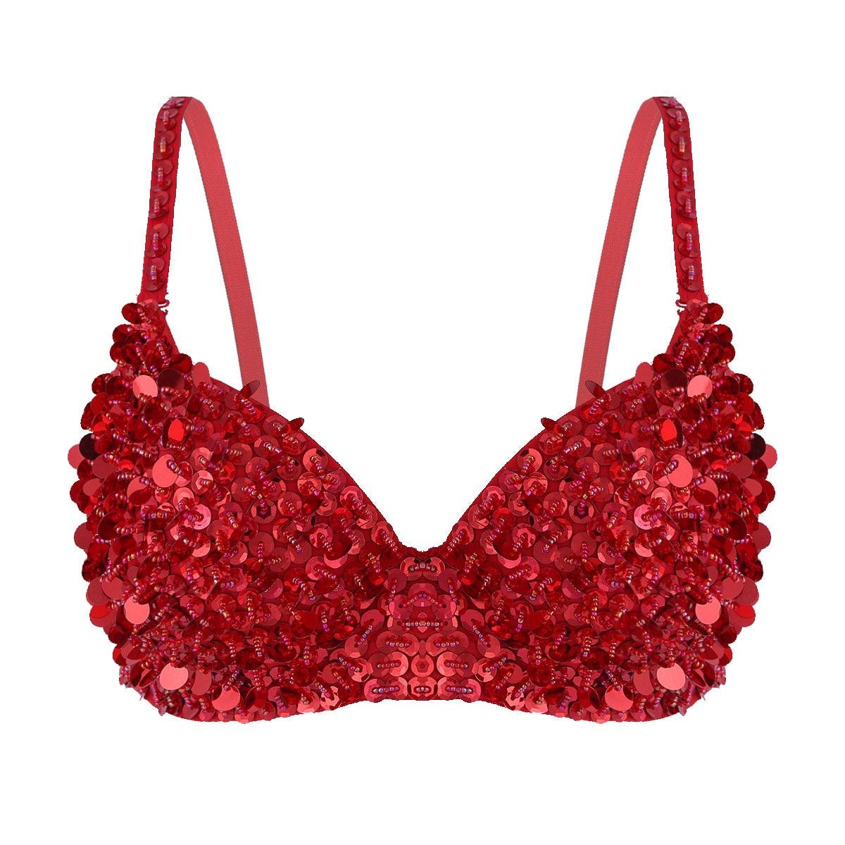 Sexy Bra Lingerie Sparkle Sequins Beading Padded Bra